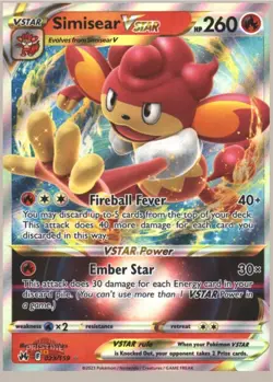 SIMISEAR VSTAR 023/159 HOLO VSTAR RARE CROWN ZENITH POKEMON NM - Image 1