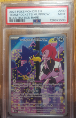 Pokemon Team Rocket's Murkrow 200/182 Destined Rivals Illustration Rare PSA 9 - Image 1