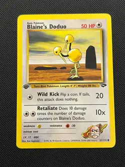 Blaine's Doduo 61/132 Common Gym Challenge Pokemon 1st Edition Moderately Played - Image 1