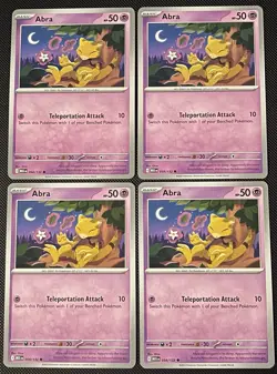 4x Abra 054/132 Me01: Mega Evolution Pokemon Playset X4 - Image 1