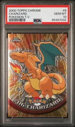 PSA 10 - 2000 TOPPS CHROME CHARIZARD POKEMON T.V. #6 - Image 1