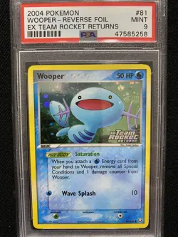 2004 Pokemon EX Team Rocket Returns Wooper Reverse Foil 81/109 PSA 9 Mint - Image 1