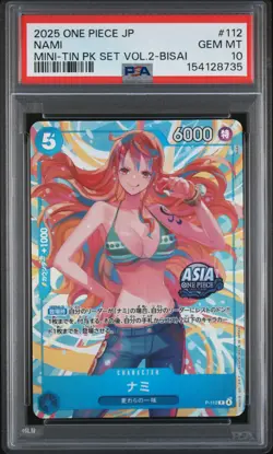 Nami PSA10 2025 One Piece Japanese Mini-Tin Pack Set Vol.2-Bisai #112 - Image 1