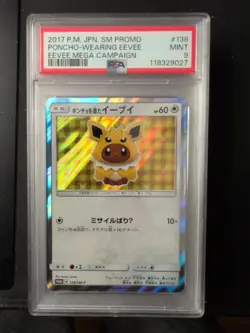 2018 Pokemon SM-P Promos Poncho-wearing Eevee Japanese #138/SM-P PSA 9 - Image 1