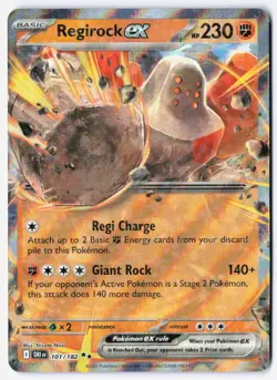 Regirock EX Double Rare 101/182 2025 Pokemon Scarlet & Violet Destined Rivals NM - Image 1