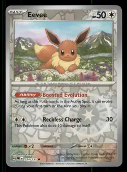 Eevee SV: Prismatic Evolutions #074/131 Common Reverse Holo Pokemon NM - Image 1