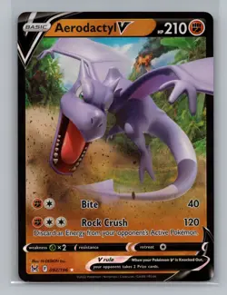 Pokemon Sword & Shield Lost Origin Aerodactyl V Full Art - NM #92/196 8705 - Image 1