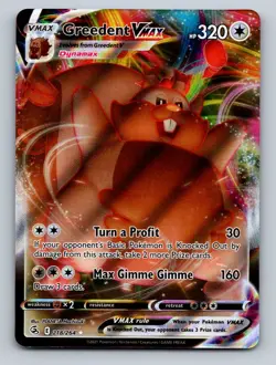 Pokemon TCG Greedent VMAX Holo Ultra Rare SWSH08: Fusion Strike 218/264 - Image 1