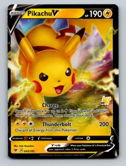 Pokemon TCG Pikachu V - (#60 Pikachu Stamped) Holo Holo Rare Battle Academy 2022 - Image 1