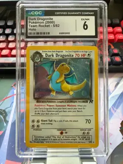 2000 POKEMON TEAM ROCKET DARK DRAGONITE HOLO #5/82 HOLO ENG CGC 6 - Image 1