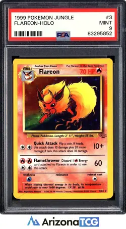 Pokemon 1999 Flareon 3/64 Holo Jungle PSA 9 - Image 1