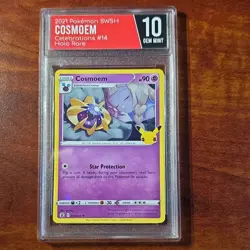 Pokemon TCG Cosmoem 014/025 Celebrations Holo Rare Gold Standard Grading 10 - Image 1
