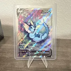 Pokemon TCG Holo Ultra Rare Full Art Black Star Promo Vaporeon SWSH182 - Image 1