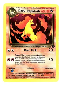 Dark Rapidash 44/82 Uncommon Team Rocket Pokemon Unlimited Lightly Played - Image 1