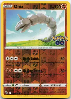 ONIX 036/078 COMMON POKEMON GO POKEMON REVERSE HOLO LP - Image 1