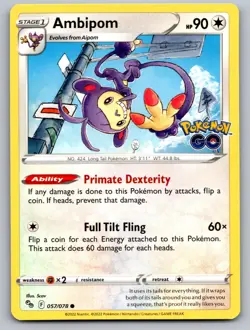 Ambipom 057/078 Common Pokemon GO Pokemon Near Mint - Image 1