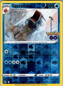 Gyarados Pokemon GO 022/078 Holo Rare Reverse Holo Pokemon Near Mint - Image 1
