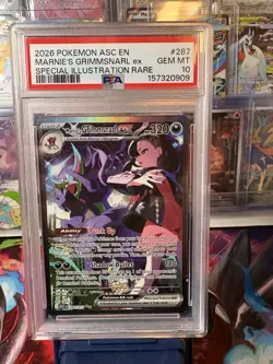 Pokemon Marnie's Grimmsnarl ex 287/217 Me: Ascended Heroes SIR Holo ENG PSA 10 - Image 1