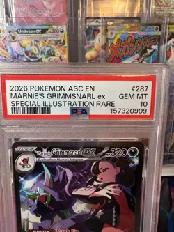 Pokemon Marnie's Grimmsnarl ex 287/217 Me: Ascended Heroes SIR Holo ENG PSA 10 - Image 2