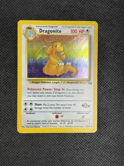 1999 WOTC Pokemon FOSSIL DRAGONITE HOLO 4/62 RARE! HP POOR - Image 1