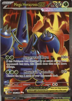 Mega Heracross ex 108/094 Ultra Rare Phantasmal Flames Pokemon Near Mint - Image 1