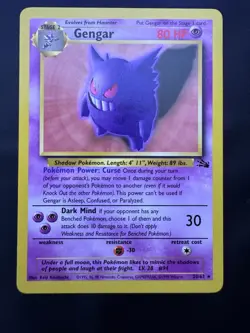 Pokemon Card english Rare Gengar 20/62 Fossil Wizards 1999 LP Non Holo - Image 1