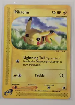 Pokemon TCG Pikachu 124/165 Expedition Common 2002 MP - Image 2