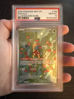 Shuckle 136/132 Illustration Rare 2025 Pokemon Mega Evolution PSA 10 Gem Mint - Image 3