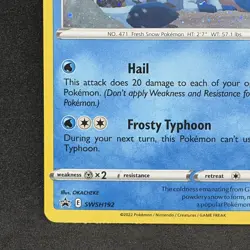 Pokemon TCG Glaceon SWSH192 Sword & Shield Black Star Promo 2022 Holo NM - Image 5