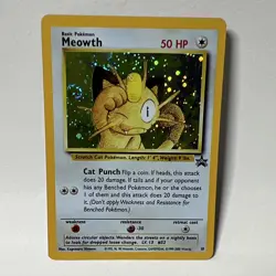 Pokemon TCG Meowth 10/53 Jungle Holo Rare English 1999 Basic 50 HP - Image 1
