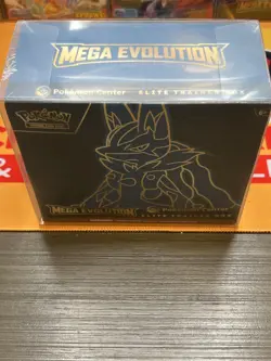 Pokemon Center Mega Evolution Elite Trainer Box Lucario Sealed+Protective Cover - Image 1