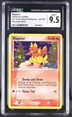 Pokemon Magmar 44/109 Reverse Holo EX Team Rocket Returns - CGC 9.5 - Image 1