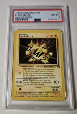 PSA 8 1999 POKEMON WB FIRST MOVIE PROMO BLACK STAR ELECTABUZZ #2 WOTC GRADED - Image 1
