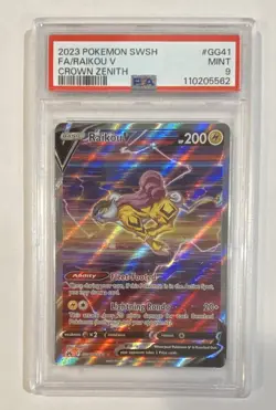 PSA 9 Raikou V GG41/GG70 Crown Zenith Galarian Gallery UR FA Holo ENG - Image 1