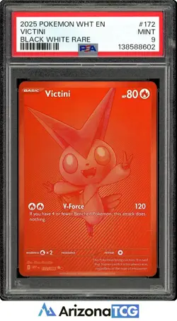 Pokemon 2025 Victini 172/086 Black White Rare White Flare PSA 9 - Image 1