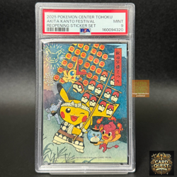 PSA 9 Sticker Set Akita Kanto Festival Promo Pokemon Center Tohoku JPN - Image 1