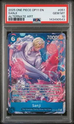 2025 ONE PIECE OP11-051 A FIST OF DIVINE SPEED | ALTERNATE ART PSA 10 Sanji - Image 1