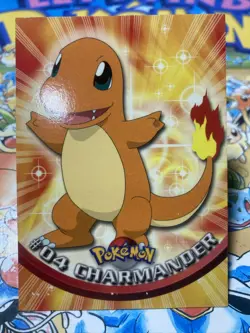Topps Pokemon Card 4 #04 Charmander Black Logo TV Animation Edition Series 1 - Image 1
