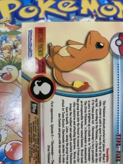 Topps Pokemon Card 4 #04 Charmander Black Logo TV Animation Edition Series 1 - Image 4