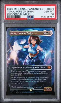 PSA 10 MTG FINAL FANTASY 0571 YUNA, HOPE OF SPIRA CHOCOBO TRACKS - Image 1