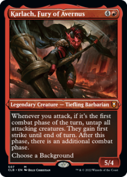 Karlach, Fury of Avernus - Foil Etched - NM MTG CLB Battle for Baldur's Gate 507 - Image 1