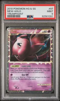 MEW PRIME HOLO 97/102 PSA 9 POKEMON HEARTGOLD & SOULSILVER TRIUMPHANT - Image 1