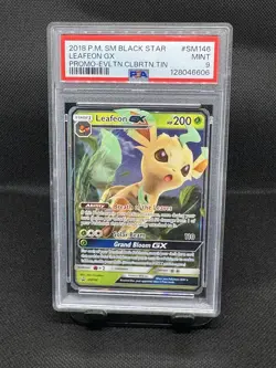 Pokemon Leafeon GX Holo Promo PSA 9 SM146 SM Black Star 2018 English - Image 1
