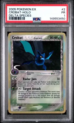 2005 POKEMON EX DELTA SPECIES #2 CROBAT-HOLO PSA 1 - Image 1