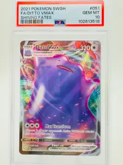 2021 Pokemon Shining Fates DITTO VMAX #051/072 SWSH Full Art GEM MINT PSA 10 - Image 1
