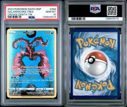 2023 POKEMON SWSH BLACK STAR PROMO CROWN ZENITH TIN #284 GALARIAN MOLTRES PSA 10 - Image 3