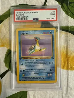 1999 Pokemon - 1st Edition Lapras Non-Holo Fossil 25/62 - PSA 9 Mint! - WOTC - Image 1