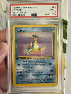 1999 Pokemon - 1st Edition Lapras Non-Holo Fossil 25/62 - PSA 9 Mint! - WOTC - Image 2