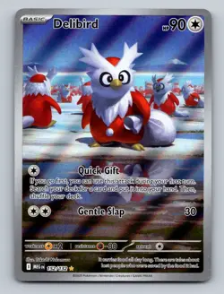 Pokemon TCG Delibird Holo Illustration Rare ME01: Mega Evolution 152/132 - Image 1