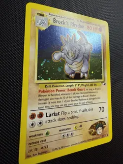 Brock's Rhydon 2/132 Holo Rare Gym Heroes Pokemon Near Mint - Image 3